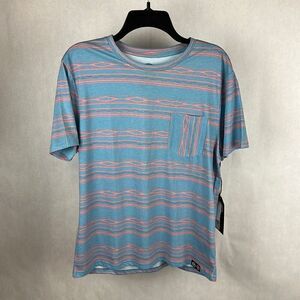 NWT Rock & Roll Denim Dale Brisby Pocket T-Shirt Powder Blue Crew Neck Tee